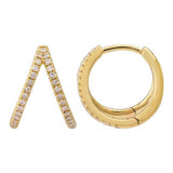 VESICA SPLIT HOOP DIAMOND EARRINGS