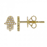 Pave Diamond Hamsa Stud Earring