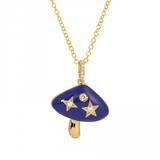 MAGIC MUSHROOM ENAMEL AND DIAMOND CHARM NECKLACE