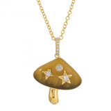 MAGIC MUSHROOM ENAMEL AND DIAMOND CHARM NECKLACE