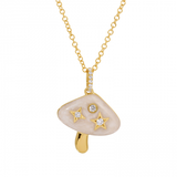 MAGIC MUSHROOM ENAMEL AND DIAMOND CHARM NECKLACE