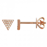 Pave Diamond Triangle Stud Earring