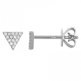 Pave Diamond Triangle Stud Earring