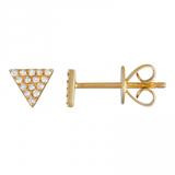 Pave Diamond Triangle Stud Earring