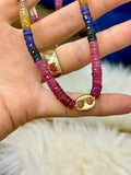 TIE DYE SAPPHIRE BEADED NECKLACE