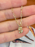 BUBBLE LETTER GOLD INITAL CHARM