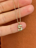 BUBBLE LETTER GOLD INITAL CHARM
