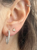 Pave Diamond Triangle Stud Earring