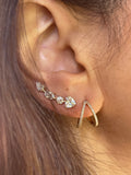 VESICA SPLIT HOOP DIAMOND EARRINGS