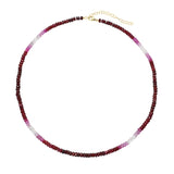 TIE DYE SAPPHIRE BEADED GEMSTONE NECKLACE