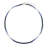 TIE DYE SAPPHIRE BEADED GEMSTONE NECKLACE