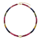 TIE DYE SAPPHIRE BEADED NECKLACE