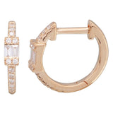 BAGUETTE DIAMOND HUGGY HOOP EARRINGS