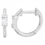 BAGUETTE DIAMOND HUGGY HOOP EARRINGS
