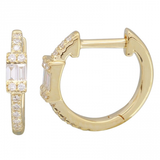 BAGUETTE DIAMOND HUGGY HOOP EARRINGS