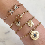 ENLIGHTENED EYE DIAMOND MEDALLION LINK BRACELET