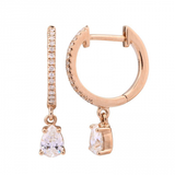 PEAR SHAPED DIAMOND HUGGY HOOP EARRINGS