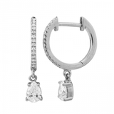 PEAR SHAPED DIAMOND HUGGY HOOP EARRINGS