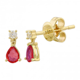 RUBY AND DIAMOND DROP EARRINGS