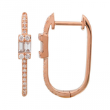BAGUETTE DIAMOND OBLONG HOOP EARRINGS