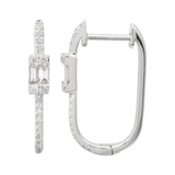 BAGUETTE DIAMOND OBLONG HOOP EARRINGS