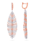 LARGE DIAMOND FEATHER EARRINGS