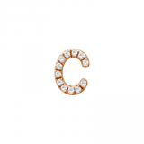 ALPHABET DIAMOND STUD EARRING -SINGLE
