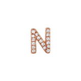 ALPHABET DIAMOND STUD EARRING -SINGLE