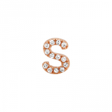 ALPHABET DIAMOND STUD EARRING -SINGLE