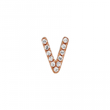 ALPHABET DIAMOND STUD EARRING -SINGLE