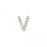 ALPHABET DIAMOND STUD EARRING -SINGLE