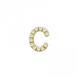 ALPHABET DIAMOND STUD EARRING -SINGLE