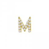 ALPHABET DIAMOND STUD EARRING -SINGLE