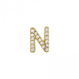 ALPHABET DIAMOND STUD EARRING -SINGLE