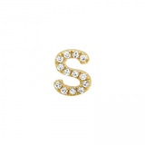 ALPHABET DIAMOND STUD EARRING -SINGLE
