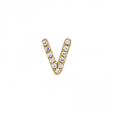ALPHABET DIAMOND STUD EARRING -SINGLE