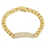 CUBAN DIAMOND PAVE ID BRACELET