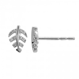 PALM LEAF DIAMOND STUD EARRINGS