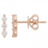 TRIPLE THREAT EAR BAR STUD EARRINGS