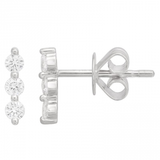 TRIPLE THREAT EAR BAR STUD EARRINGS