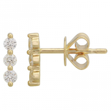 TRIPLE THREAT EAR BAR STUD EARRINGS