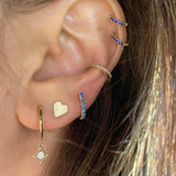 SPADES DIAMOND HOOP EARRINGS