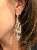 LARGE DIAMOND FEATHER EARRINGS