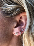 BAGUETTE DIAMOND BAR STUD EARRINGS