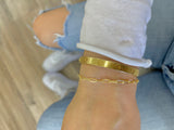 ESSENTIAL SOLID GOLD PAPER CLIP BRACELET