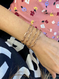 ESSENTIAL SOLID GOLD PAPER CLIP BRACELET