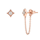 SPADES DIAMOND CHAIN STUD EARRINGS