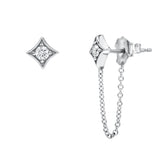SPADES DIAMOND CHAIN STUD EARRINGS