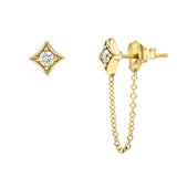 SPADES DIAMOND CHAIN STUD EARRINGS