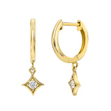 SPADES DIAMOND HOOP EARRINGS